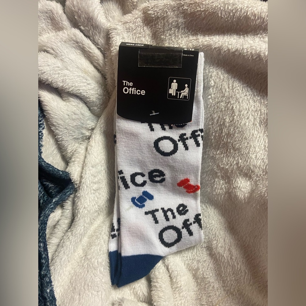 The Office White and Blue Casual Socks